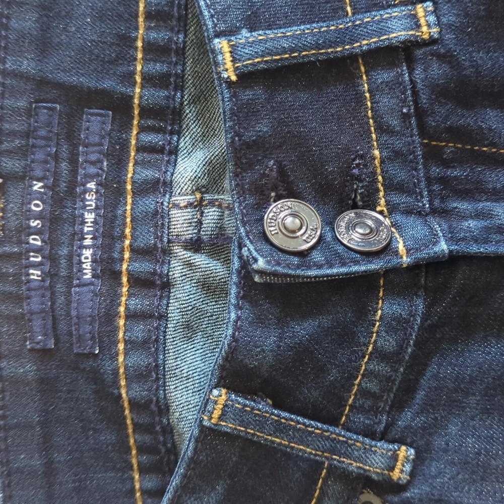 HUDSON"Rebel" Signature bootcut darkwash jeans #W170DHK sz 26x35.5L TALL euc - Picture 11 of 14